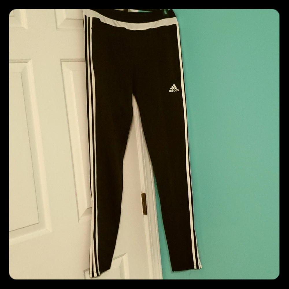 Adidas black and white jogger pants